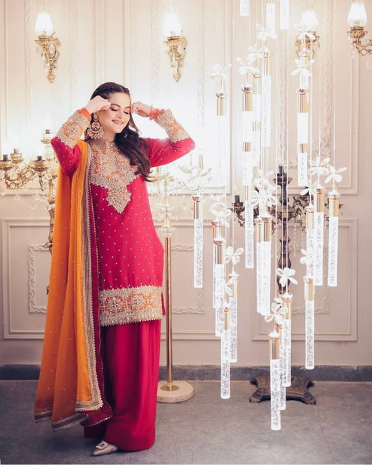 DESIGNER LOOK CHINON SILK BASE HEAVY EMBROIDERY WORK SALWAR SUIT