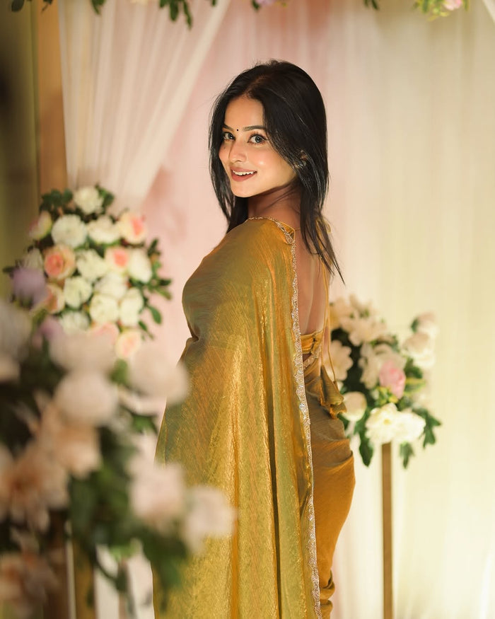 LUXURIOUS SOFT FENDI CHIFFON TWO TONE SAREE