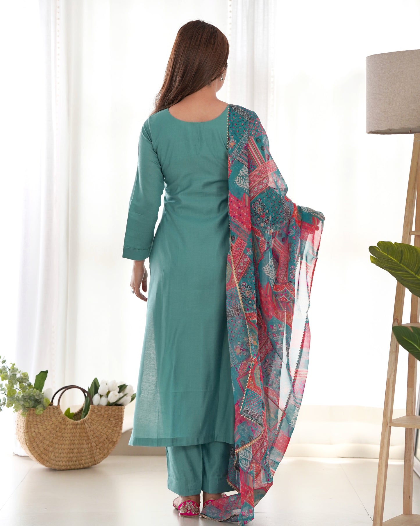 SEA GREEN COLOR VISCOSE READY TO WEAR KURTI SET OF 3