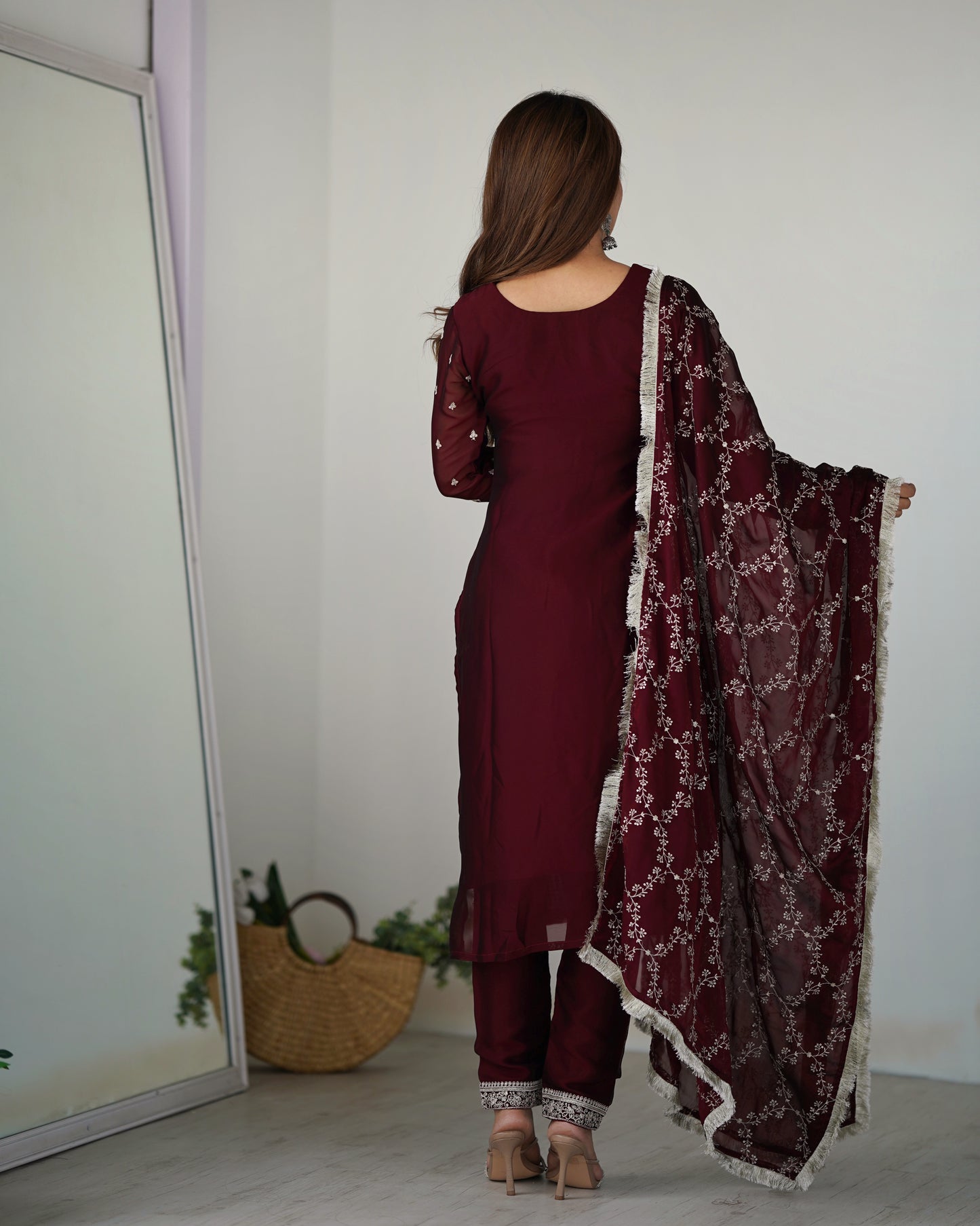 MAROON COLOR RANGOLI SILK KURTI SET OF 3