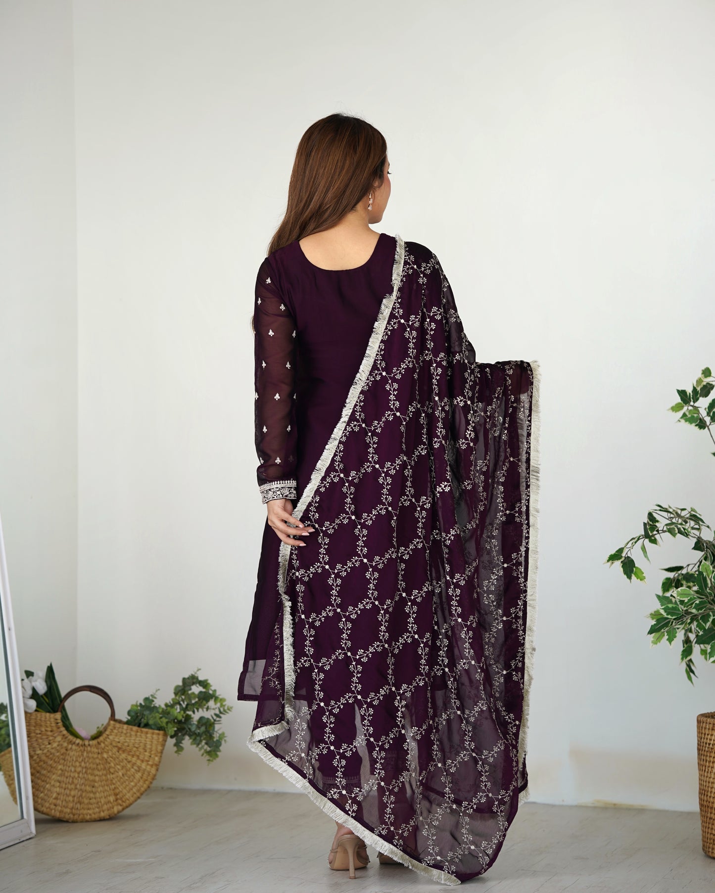 WINE COLOR RANGOLI SILK KURTI SET OF 3