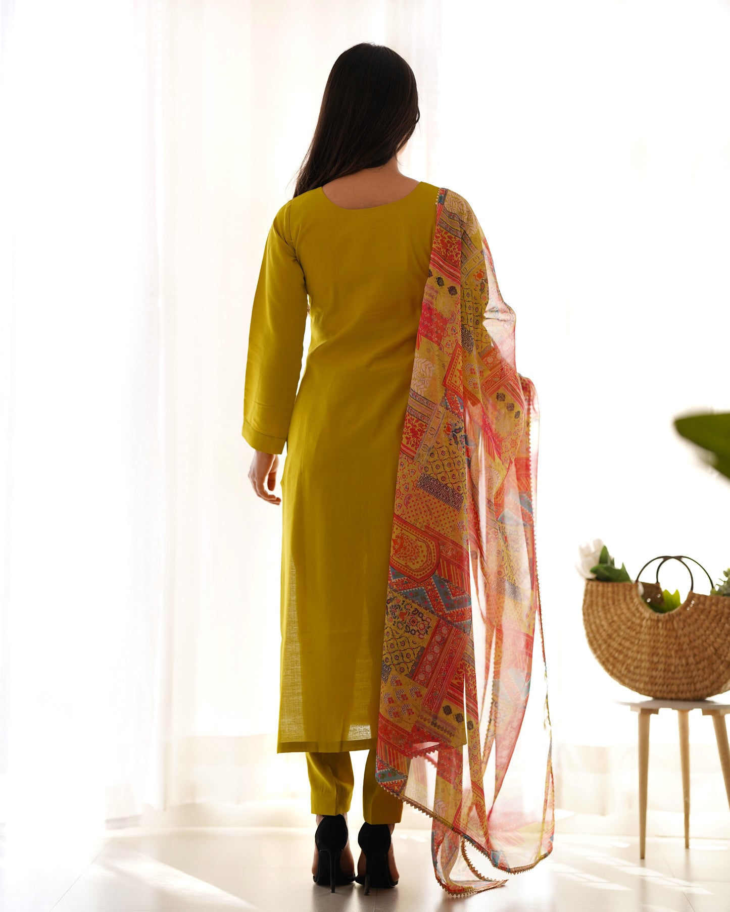 YELLOW COLOR VISCOSE READY TO WEAR KURTI SET OF 3