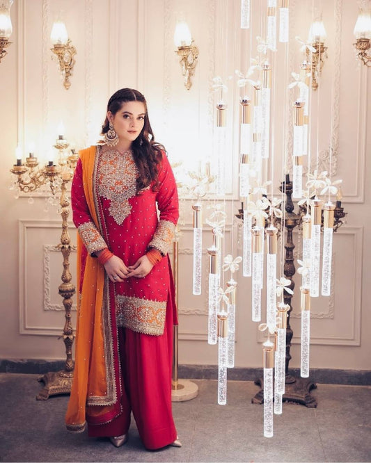 DESIGNER LOOK CHINON SILK BASE HEAVY EMBROIDERY WORK SALWAR SUIT
