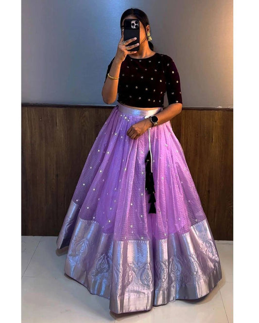 BEAUTIFUL ORGANGA BASE SOUTH INDIAN STYLE LEHENGA CHOLI