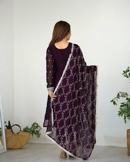 WINE COLOR RANGOLI SILK KURTI SET OF 3