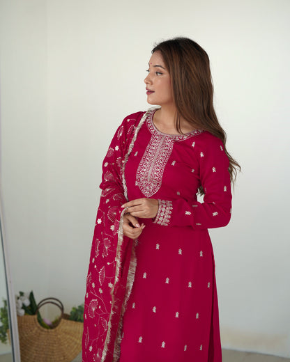 RANI PINK COLOR RANGOLI SILK KURTI SET OF 3